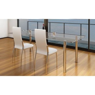 vidaXL Sillas De Comedor 2 Unidades Cuero Sint&eacute;tico Blanco Vidaxl