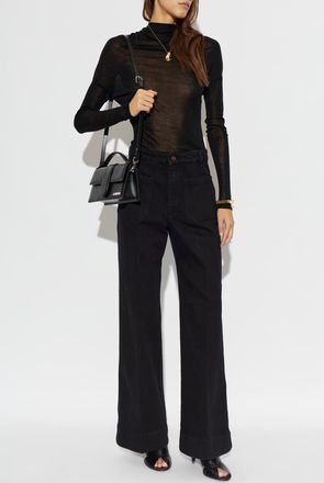 Victoria Beckham Long Sleeve Top, Womens, Black