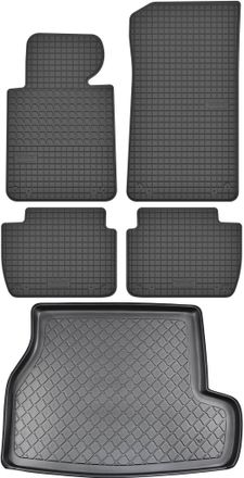 OEM Bmw Serie 3 E46 Familiar De 1998-2005, Juego - Alfombrillas De Goma Para Coche + Alfombrilla Para Maletero