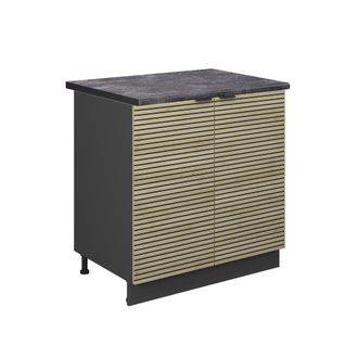 Vicco Armario Bajo Para Fregadero Fame-line, Panel De Roble, 80 Cm Con Estante, Et Antracita