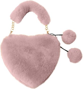 Generic Fashion Headband Matching Bags Color Shoulder Bag Heart Shape Handbag Valentine Day Love Bag Shoulder Handbag with Multiple Compartments (I, One Size)