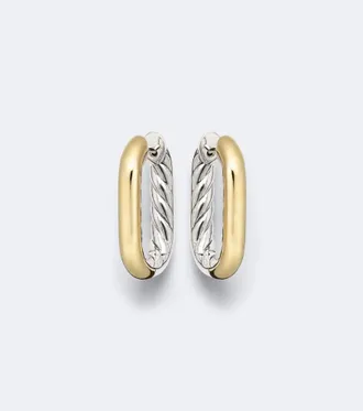 David Yurman DY Madison sterling silver and 14kt gold hoop earrings