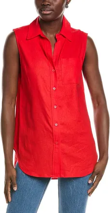 Jones New York Sleeve Knot Linen-Blend Shirt