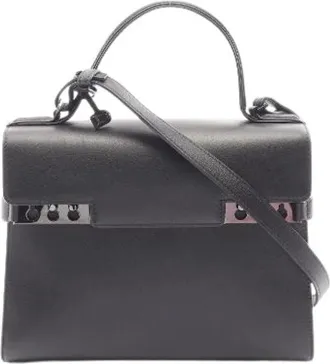 Delvaux Pre-owned Tempete MM Leder 2way Tas - Dames - Vintage Handtas - Zwart - ONE Size - Leer - Vintage