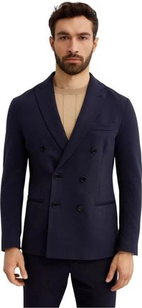 Fay Navy Double-Breasted Blazer - Heren - Blazers - Blauw - M - Wol - Jassen