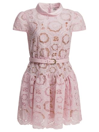 Self Portrait Floral Lace Flared Dress
