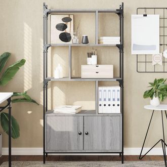 vidaXL Estanter&iacute;a Con Puertas Madera Gris Sonoma 76,5x30x154,5 Cm Vidaxl
