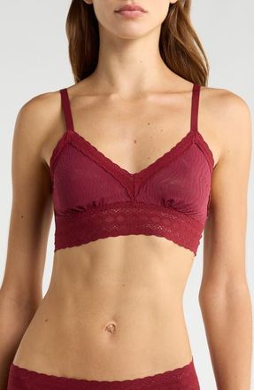MeUndies Allover Lace V-Neck Bralette in Cabernet Zebra at Nordstrom, Size Xx-Large