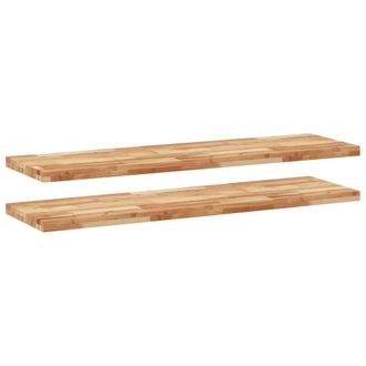 Berkfield Home Floating Shelves 2 pcs 160x40x4 cm Oil Finished Solid Wood Acacia in Brown | Size: 160 x 40 x 4 cm