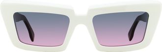 Retro Superfuture Coccodrillo Oversized Acetate Sunglasses - White