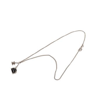 Chanel Pre-owned Womens Cc Silver Plated Logo Charm Pendant Necklace - Grey - One Size