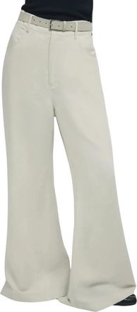 Erika Cavallini Semi Couture Wijde broek - Dames - Wijde Broeken - Wit - L - Broeken