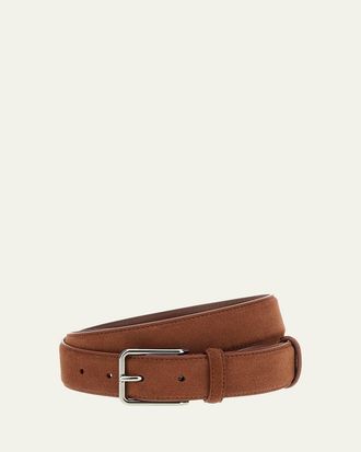 Loro Piana Mens Monterey 32mm Suede Belt