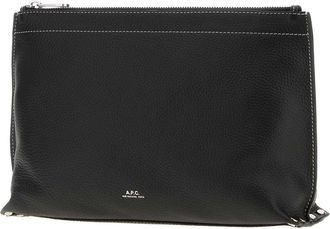 A.P.C. Womens Black Leather Clou Pouch Noir Borse A Tracolla