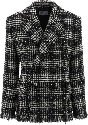 Giuseppe Di Morabito Tweed blazer verfraaid met stras - Zwart