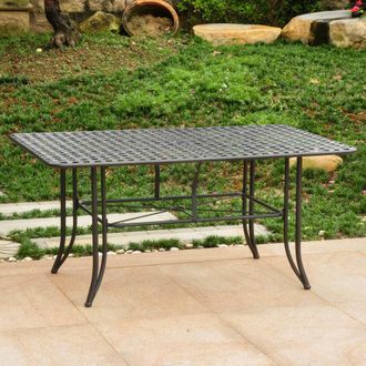 International Caravan Inc Mandalay Iron Outdoor 60 Dining Table
