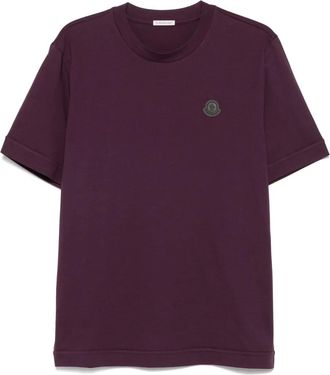 Moncler T-shirt in cotone con logo - Viola