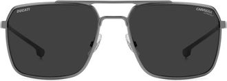 Carrera x Ducati Carduc 59mm Aviator Sunglasses in Matte Dark Ruthenium/Grey at Nordstrom