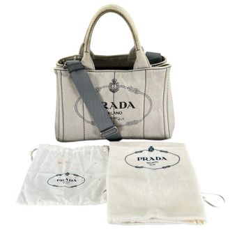 Prada White Denim Tote Bag (Pre-Owned)