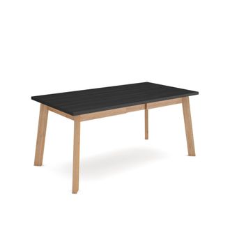Skraut Home Skraut Home - Mesa Comedor, Mesa Fija Cocina Y Sal&oacute;n, 170, Para 8 Comensales, Patas De Madera, Estilo Moderno, Negro Y Roble