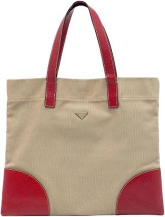Prada Pre-owned Vintage Tote Bag - Dames - Vintage Shopper - Beige - ONE Size - Vintage