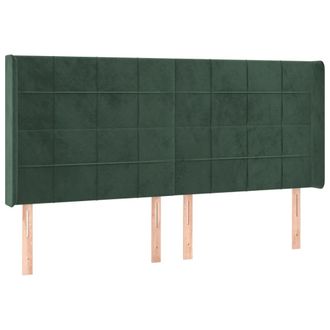 vidaXL Cabecero Con Orejas De Terciopelo Verde Oscuro 183x16x118/128cm Vidaxl