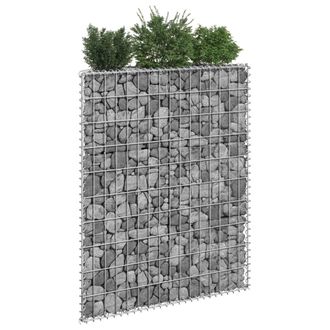 Berkfield Home Trapezium Gabion Raised Bed Galvanised Steel 80x20x100 cm in Silver | Size: 80 x 20 x 100 cm
