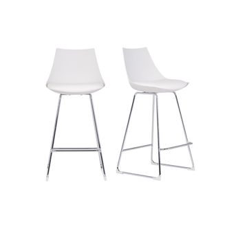 Miliboo Miliboo - Taburetes De Bar Modernos Blancos 65 Cm (lote De 2) June