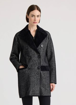 NVLT Womens Double Breasted Eyelash Coatigan