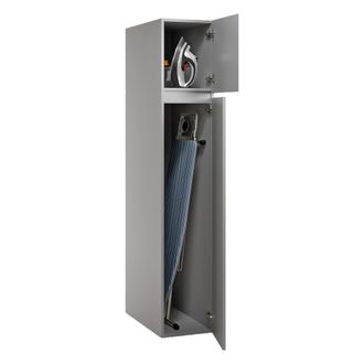 Dmora Armario Multiuso 2 Puertas Gilroy, 3 Estantes, 2 Puertas Made In Italy, Ideal Para Lavander&iacute;a, 35x195h Cm Gris