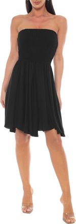 Bebe Strapless Smocked Dress in Black at Nordstrom Rack, Size X-Small