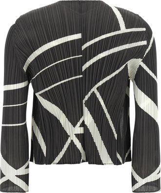 Pleats Please Issey Miyake Fold Line Cardigan - Black