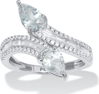 Palm Beach Jewelry 2.50 TCW Cubic Zirconia Sterling Silver Wrap Ring