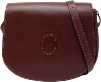 Cartier Pre-owned Cross Body Bags, female, Red, Size: ONE SIZE Pre-owned Must Line Leather Shoulder Bag