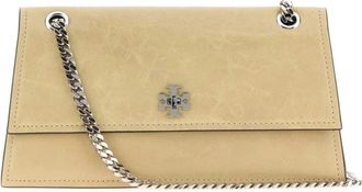 Tory Burch Kira Turnlock Schoudertas - Dames - Schoudertassen - Beige - ONE Size - Katoen - Tassen
