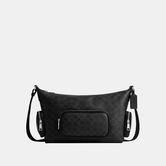 Coach Mens Finn Crossbody Bag With Pockets In Signature Canvas - Black - One Size