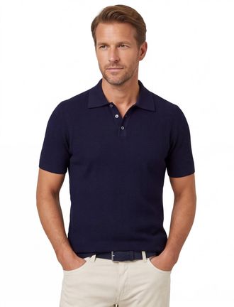 Scotland Blue Polo Scotland Blue navy kaene knitted 3 knoopjes