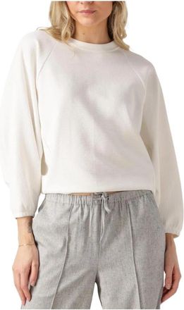 Minus Elegant Ecru Sweatshirt voor Vrouwen - Dames - Ronde hals truien - Wit - 2XL - Truien & Vesten