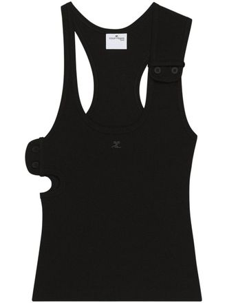Courrèges Asymmetric Black Tank Top