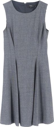 Theory Tweed Sleeveless Mini flared Dress in Grey Wool