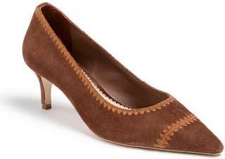 Cinq &agrave; Sept Stellah Embroidery Pointed Toe Pump in Dark Sepia at Nordstrom Rack, Size 8.5Us / 38.5Eu