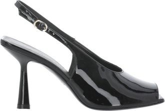 Stuart Weitzman Black Val 85 Polished Leather Slingback