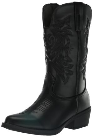 Yoki GILARD Womens Cowgirl Boots - Western Cowboy Boots Women with Classic Embroidered Stitch and Calf High Shaft, Black, 5.5 UK
