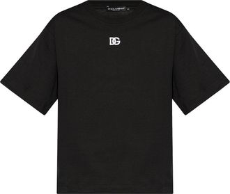 Dolce & Gabbana logo-embroidered T-shirt - Black