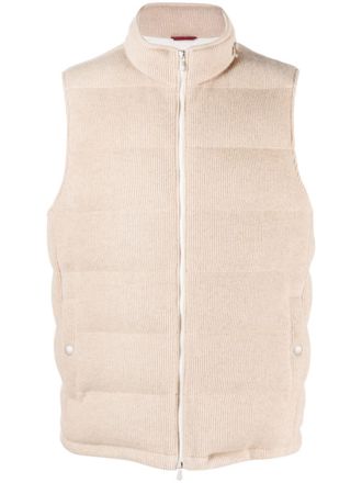 Brunello Cucinelli Ribfluwelen bodywarmer - Beige