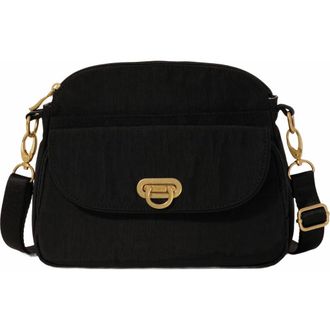 Baggallini Coastal Flip Lock Crossbody Bag in Black With Gold Hardware at Nordstrom