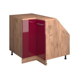 Vicco Armario Para Techo Inclinado Armario De Esquina Rion, Rojo De Alto Brillo, 75.6 X 81.6 Cm Con 1 Puerta, Carcasa Del Armario 60 Cm De Profundidad, Vicc