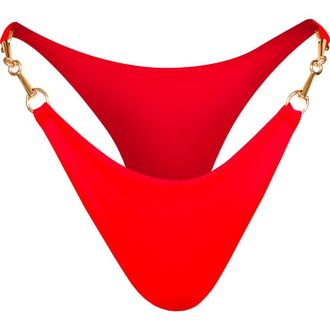 Brunna.Co The Segara High-Cut Recycled Bikini Bottom in Red at Nordstrom, Size Medium