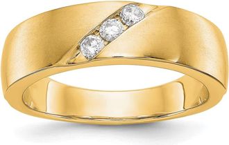 Diamond2Deal 14k Gold Lab Grown Diamond Wedding Band Ring 1/5Ct Clarity- VS Color- D-E