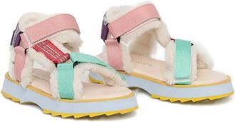 Emu shearling flat sandals - women - Sheep Skin/Shearling/Rubber/Fabric - 40 - Multicolour
